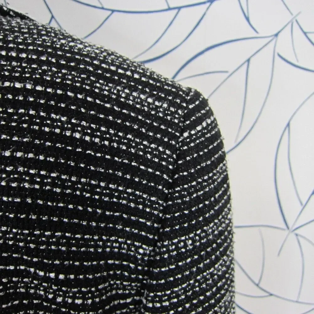 Tahari ASL Black & White Tweed Blazer Jacket & Skirt Suit Women's Size 12 - Picture 7 of 10